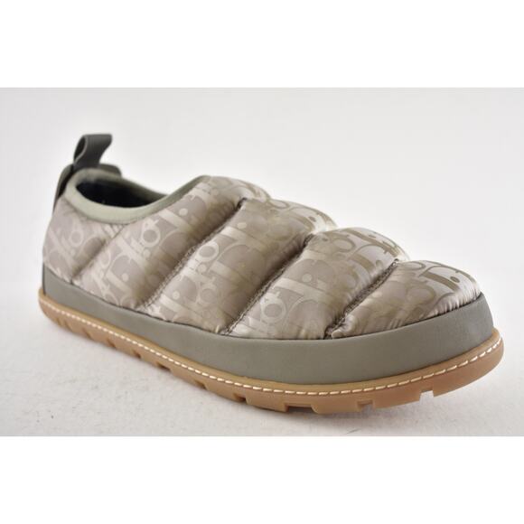 Dior Mens Snow Slipper Beige Oblique Logo Flat Slip On Loafer Sneaker 44 11 - Picture 4 of 16